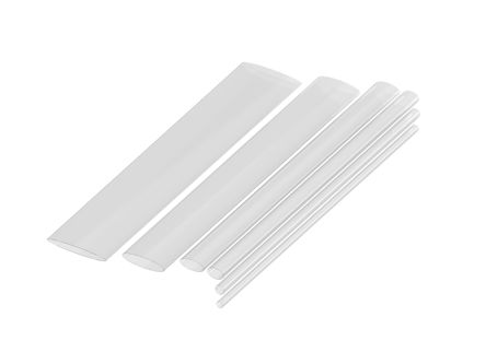 TE Connectivity Heat Shrink Tubing, Clear 19.1mm Sleeve Dia. x 1.2m Length 8.40 Ratio, RNF-100 Series [RNF-100-3/4-X-STK]; 487-221