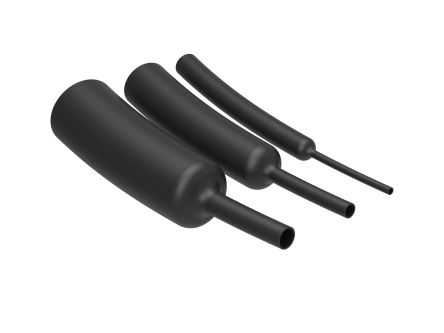 TE Connectivity Adhesive Lined Heat Shrink Tubing, Black 9mm Sleeve Dia. x 1.2m Length 0.125 Ratio, RNF-3000 Series [RNF-3000-9/3-0-SP]; 487-263