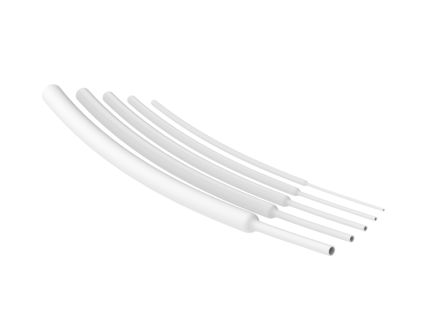 TE Connectivity Heat Shrink Tubing, White 3.2mm Sleeve Dia. x 1.2m Length 8.40 Ratio, RNF-100 Series [RNF-100-1/8-9-STK]; 487-288