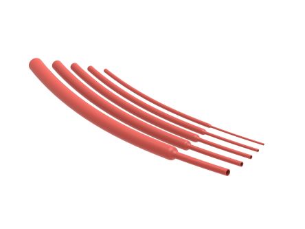 TE Connectivity Heat Shrink Tubing, Red 19mm Sleeve Dia. x 1.2m Length 8.40 Ratio, RNF-100 Series [RNF-100-3/4-2-STK]; 487-289