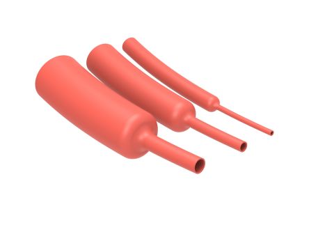 TE Connectivity Adhesive Lined Heat Shrink Tubing, Red 12mm Sleeve Dia. x 1.2m Length 0.125 Ratio, RNF-3000 Series [RNF-3000-12/4-2-SP]; 487-297