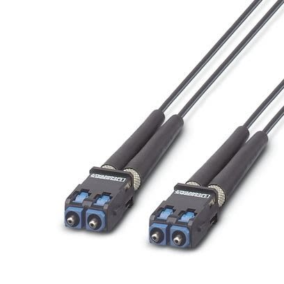 Phoenix Contact SC to SC Duplex Multi Mode Fibre Optic Cable, Black, 2m [1645741]; 487-373