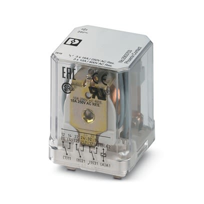 Phoenix Contact NS 35 Relay, 24V ac Coil, 10mA Switching Current, 3PDT [2903703]; 487-406