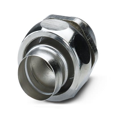 Phoenix Contact WP-G Series Silver Nickel Plated Brass Cable Gland, M25 Thread, 20.5mm min., 27mm max., IP40 [3241048]; 487-761