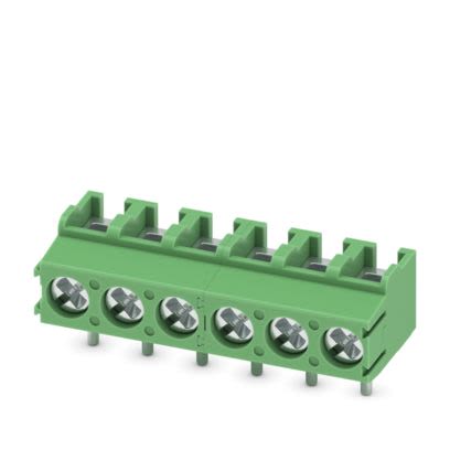 Phoenix Contact 5/..-V, PT 1 Series PCB Terminal Block, 6-Contact, 5mm Pitch, Wave Soldering, 1-Row, Screw Termination [1935352]; 487-818