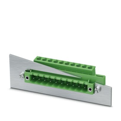 Phoenix Contact, 5.08mm Pitch, DFK, 20 Way, , Pluggable Terminal Block, Feed Through Plug, Flange Mount, Plug In, Push [1230711]; 487-830