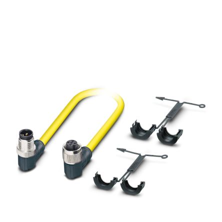 Phoenix Contact Right Angle Male 5 way M12 to Right Angle Female 5 way M12 Actuator/Sensor Cable, 1.5m [1409624]; 488-167