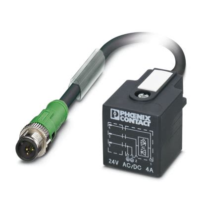 Phoenix Contact Straight Male 3 way M12 to Valve Connector Sensor Actuator Cable, 900mm [1410061]; 488-170