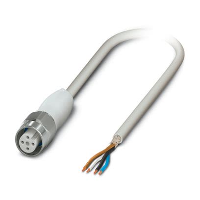 Phoenix Contact Straight Female 4 way M12 to Straight Free Ends Actuator/Sensor Cable, 2m [1410151]; 488-171
