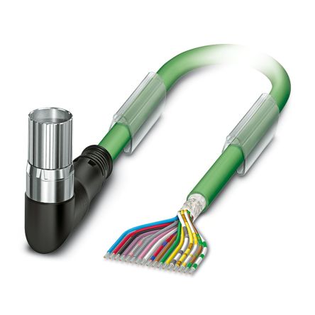 Phoenix Contact K-17 0.14 mm²,  0.5 mm²,  0.22 mm² 17 Core Power Cable, Green Thermoplastic Polyurethane TPU, 5m [1619287]; 488-181