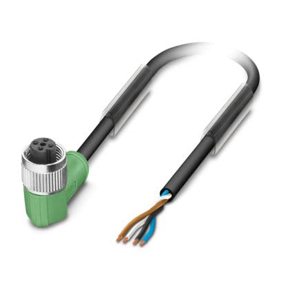 Phoenix Contact Right Angle Female 4 way M12 Sensor Actuator Cable, 5m [1527799]; 488-263