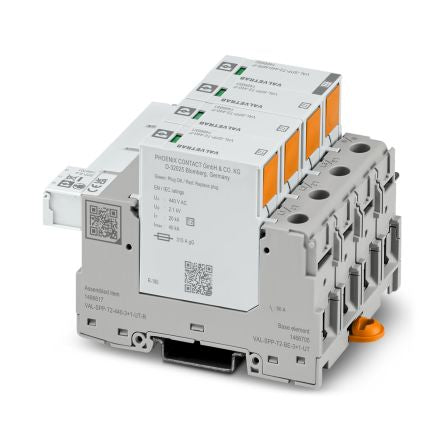 Phoenix Contact, VAL-SPP Surge Arrester 440 V dc Maximum Voltage Rating 40kA Maximum Surge Current Type 2 Arrester [1466617]; 488-280