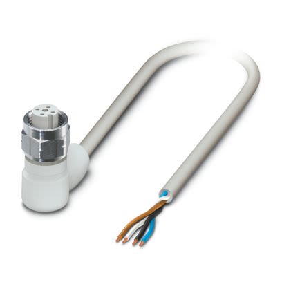 Phoenix Contact Free Ends to Right Angle Female 4 way M12 Sensor Actuator Cable, 5m [1420976]; 488-298