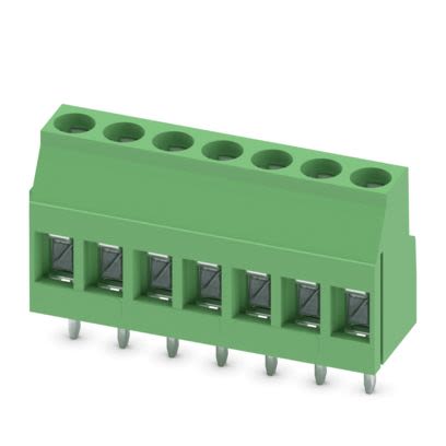 Phoenix Contact MKDS Series PCB Terminal Block, 7-Contact, 5mm Pitch, Wave Soldering, 1-Row, Screw Termination [1891852]; 488-953