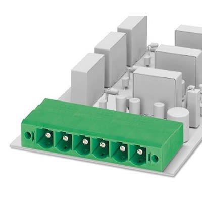 Phoenix Contact PC Series Straight Wave Soldering Mount PCB Header, 7 Contact(s), 10.16 mm Pitch, 1 Row(s), Shrouded [1913769]; 488-957