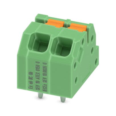 Phoenix Contact SPTAF Series PCB Terminal Block, 7-Contact, 3.5mm Pitch, Wave Soldering, 1-Row, Push In Spring [1071015]; 488-995