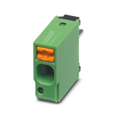 Phoenix Contact FKDSO 2 Series PCB Terminal Block, 1-Contact, 5mm Pitch, Wave Soldering, 1-Row, Push In Spring [1857853]; 489-035
