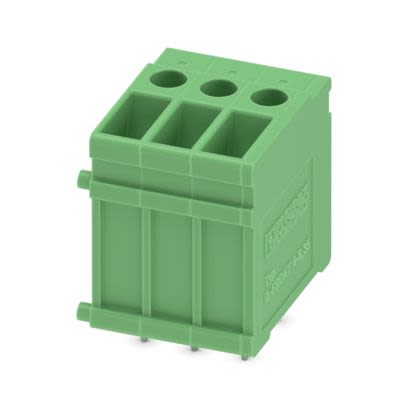 Phoenix Contact FRONT 4 Series PCB Terminal Block, 3-Contact, 6.35mm Pitch, Wave Soldering, 1-Row, Screw Termination [1705751]; 489-167