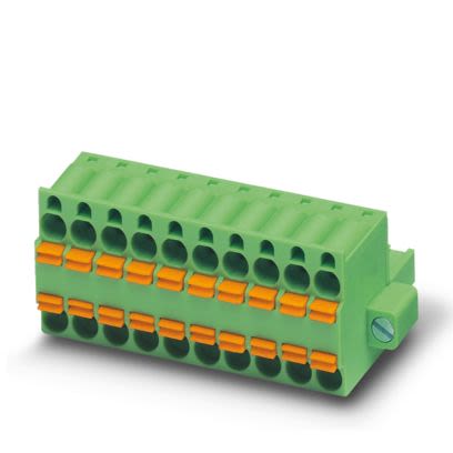 Phoenix Contact TFKC Series PCB Connector, 18-Contact, 5.08mm Pitch, Screw, 1-Row, Push In Spring Termination [1713537]; 489-189