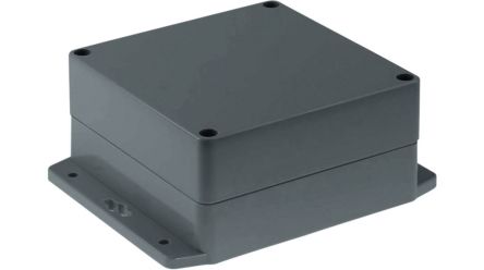 RND RND 455 Series Dark Grey ABS General Purpose Enclosure, IP65, Flanged, Dark Grey Lid, 120 x 120 x 60mm [RND 455-00273]; 490-549