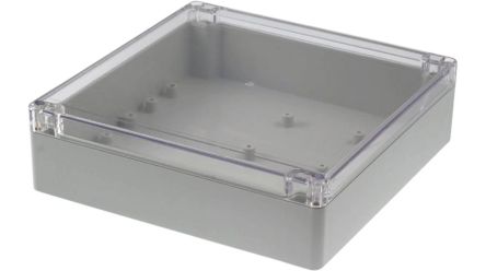 RND RND 455 Series Light Grey Polycarbonate General Purpose Enclosure, IP65, Transparent Lid, 190x190x55mm [RND 455-00143]; 490-632