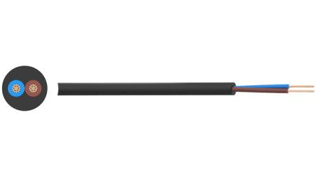 RND RND 475 Power 1.5 mm² Power Cable, Black Polyvinyl Chloride PVC, 50m [RND 475-00065]; 492-078