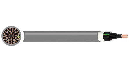 RND RND 475 Control Cable, 2 Cores, 2.5 mm², YY, Unscreened, 50m, Grey Low Smoke Zero Halogen (LSZH) Sheath, 12 AWG [RND 475-00761]; 492-476