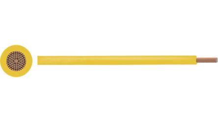 RND RND 475 Series Yellow 0.75 mm² Hook Up Wire, 18 AWG, 100m, LSZH Insulation, RND 475-00186 [RND 475-00186]; 492-483