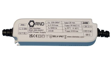 RND LED Driver, 12V Output, 24W Output, 2A Output, Constant Voltage [RND 500-00056]; 492-504