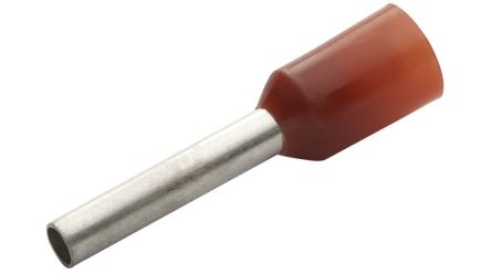 RND, RND 465 Insulated Bootlace Ferrule, 16mm Pin Length, 8.3mm Pin Diameter, Red [RND 465-00900]; 492-562