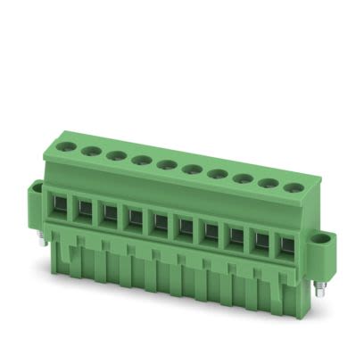 Phoenix Contact MVSTBR 2 Series PCB Terminal Block, 10-Contact, 5mm Pitch, Push-In, 1-Row, Socket Termination [1835559]; 492-687