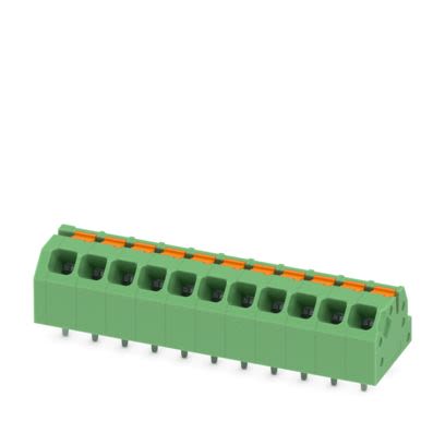 Phoenix Contact SPTAF 1 Series PCB Terminal Block, 11-Contact, 3.5mm Pitch, Wave Soldering, 1-Row, Push In Spring [1862026]; 492-707