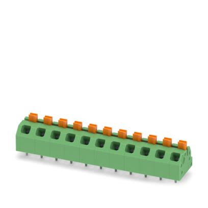 Phoenix Contact SPTAF Series PCB Terminal Block, 11-Contact, 5mm Pitch, Wave Soldering, 1-Row, Push In Spring [1862505]; 492-710