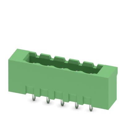 Phoenix Contact MSTBVA Series Straight Wave Soldering Mount PCB Header, 5 Contact(s), 5.08 mm Pitch, 1 Row(s), Shrouded [1809296]; 492-731