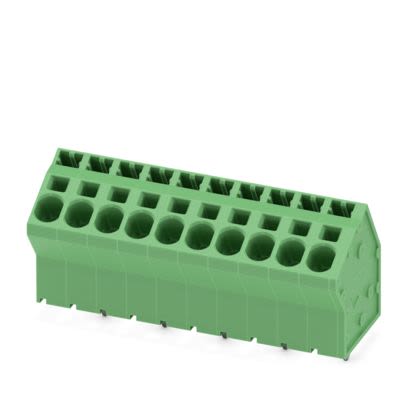 Phoenix Contact SPTA 5 Series PCB Terminal Block, 10-Contact, 7.5mm Pitch, Wave Soldering, 1-Row, Push In Spring [1819163]; 492-758
