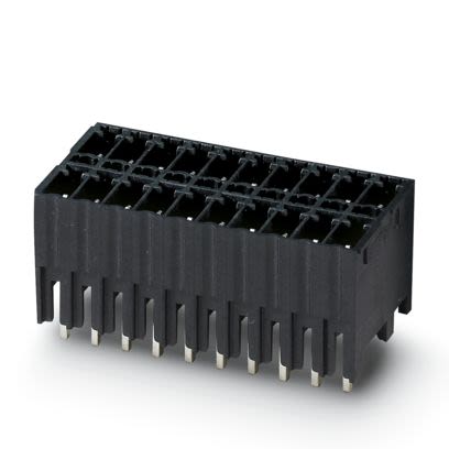 Phoenix Contact MCDNV Series Vertical Wave Soldering Mount PCB Header, 20 Contact(s), 3.81 mm Pitch, 2 Row(s), Shrouded [1750313]; 492-770