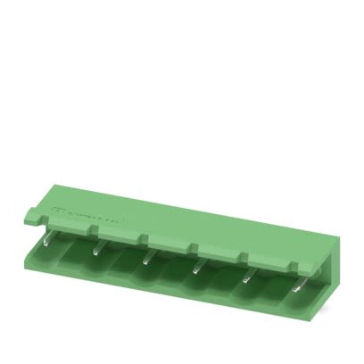 Phoenix Contact GMSTB Series Angled Wave Soldering Mount PCB Header, 6 Contact(s), 7.62 mm Pitch, 1 Row(s), Shrouded [1766165]; 492-786