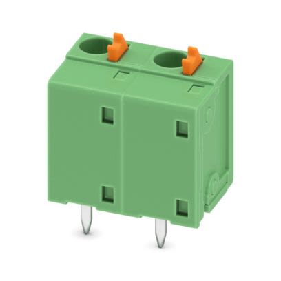 Phoenix Contact FFKDSA Series PCB Terminal Block, 2-Contact, 7.62mm Pitch, Wave Soldering, 1-Row, Push In Spring [1700897]; 492-825