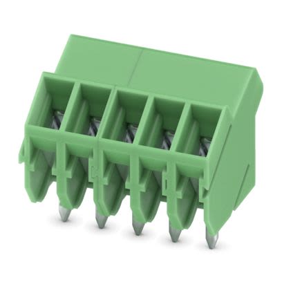 Phoenix Contact SMKDS 1 Series PCB Terminal Block, 5-Contact, 3.5mm Pitch, Wave Soldering, 1-Row, Screw Termination [1702858]; 492-829
