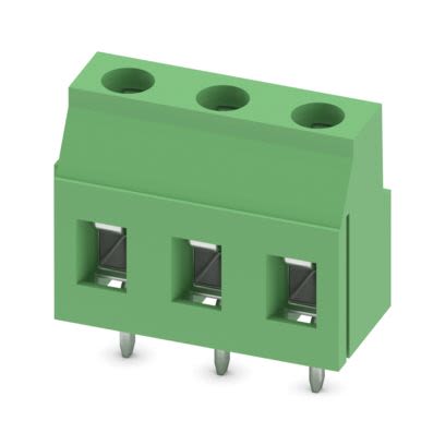 Phoenix Contact GMKDSP 3 Series PCB Terminal Block, 3-Contact, 7.5mm Pitch, Wave Soldering, 1-Row, Screw Termination [1732034]; 492-849