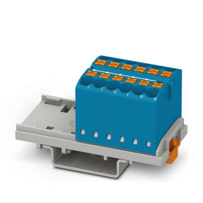 Phoenix Contact Distribution Block, 12 Way, 2.5mm², 22.5A, 440 V, Blue [1221413]; 492-912