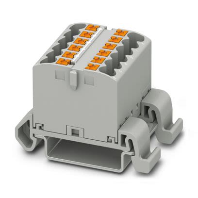 Phoenix Contact Distribution Block, 12 Way, 2.5mm², 22.5A, 440 V, Grey [1221420]; 492-914