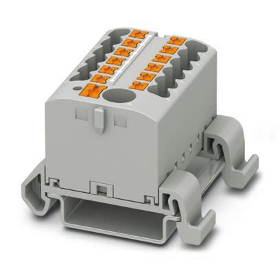 Phoenix Contact Distribution Block, 12 Way, 2.5mm², 22.5A, 440 V, Grey [1221436]; 492-915