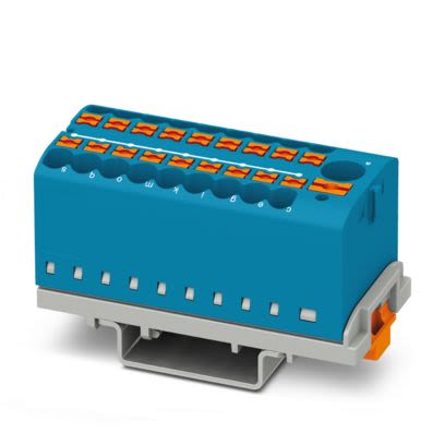 Phoenix Contact Distribution Block, 18 Way, 2.5mm², 22.5A, 440 V, Blue [1221443]; 492-916