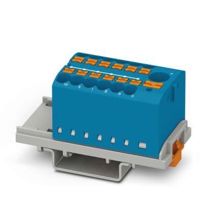 Phoenix Contact Distribution Block, 12 Way, 2.5mm², 22.5A, 440 V, Blue [1221427]; 492-947