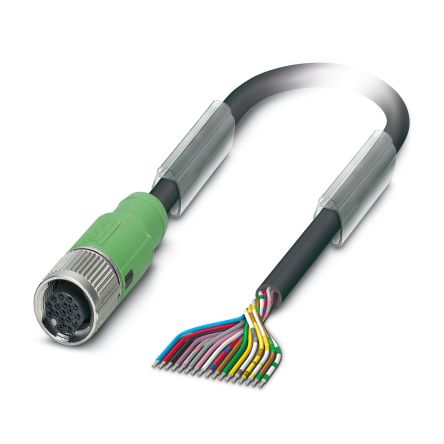 Phoenix Contact Straight Free Ends to Straight Female 17 way M12 Sensor Actuator Cable, 15m [1401726]; 493-426