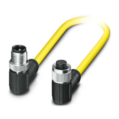 Phoenix Contact Right Angle Male 5 way M12 to Right Angle Female 5 way M12 Actuator/Sensor Cable, 500mm [1406143]; 493-432