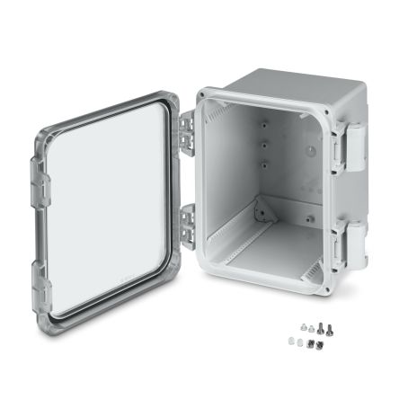 Phoenix Contact OCS Series Light Grey Polycarbonate Junction Box, IP69, 276 x 257 x 185mm [1471774]; 493-510