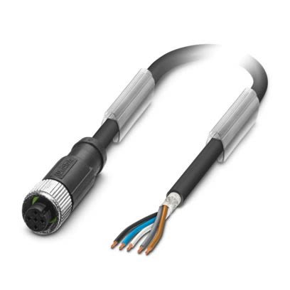 Phoenix Contact Free Ends to Straight Female 5 way M12 Sensor Actuator Cable, 10m [1527744]; 493-555