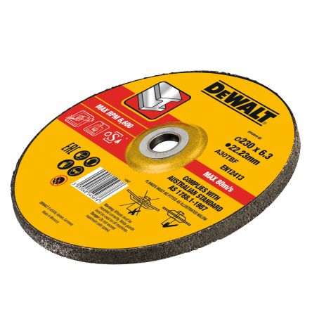 DeWALT DT43 Aluminium Oxide Cutting Disc, 125mm x 6mm Thick, 1 in pack [DT43919-QZ]; 493-969